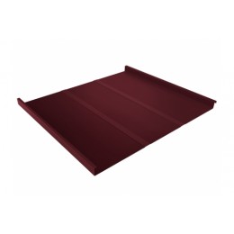 Фальц двойной стоячий Line 0,5 Satin с пленкой на замках RAL 3005 красное вино