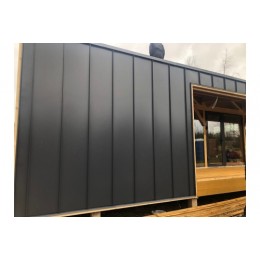 ГРАНД ЛАЙН Кликфальц Pro Gofr Grand Line 0,5 Satin с пленкой на замках RAL 7024 мокрый асфальт